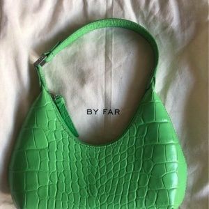 By Far Baby Amber bag in green croc